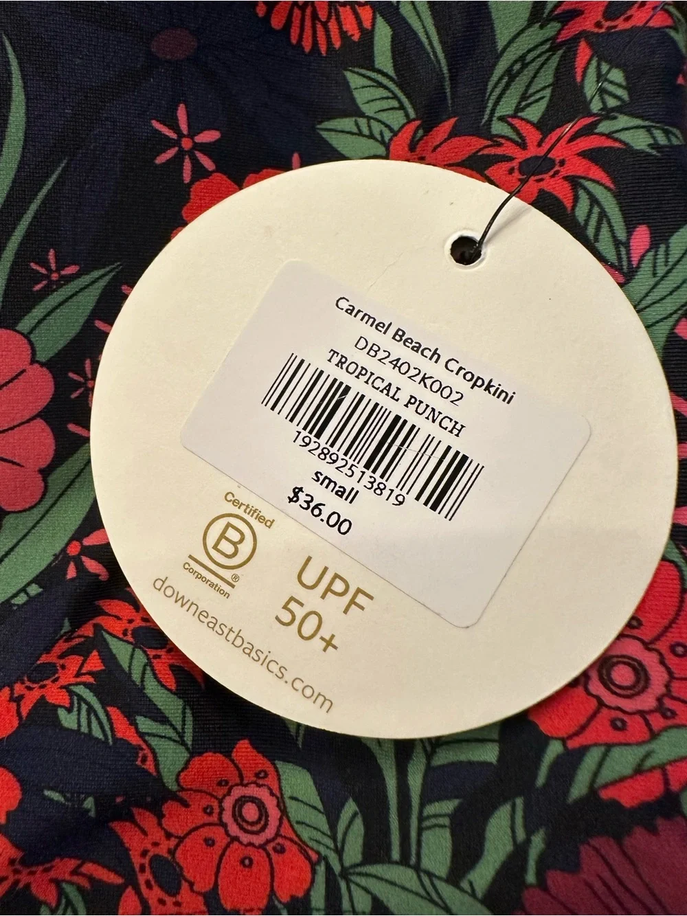 Downeast Tropical Punch Carmel Beach Cropkini, Size Small.